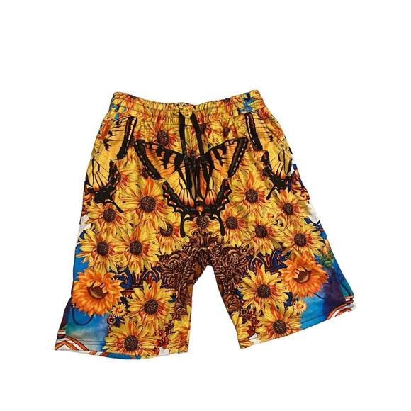 Barabas Men's 2XL Soleil‎ Attraction Shorts Sunflowers Butterfly w/ pockets - Picture 1 of 3